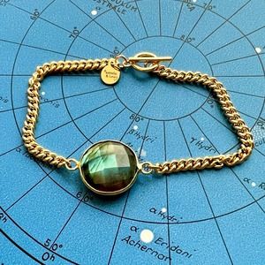 Labradorite Gemstone Gold Chain 22K Gold Bracelet